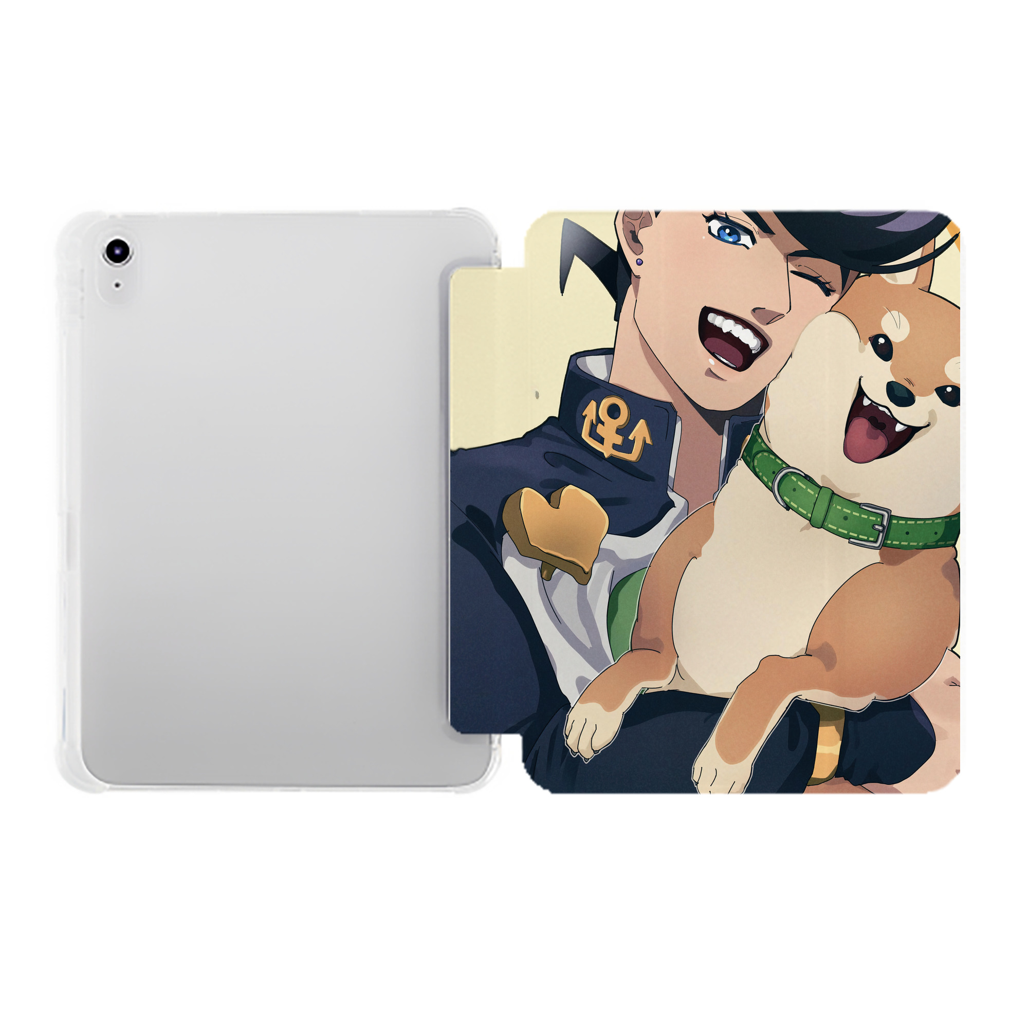 （画像用） ジョジョの奇妙な冒険 JoJo's Bizarre Adventure IPad ケース ペン収納付き 三つ折りスタンド PUレザー×シリコン 対応機種9.5/10.5/10.9インチ